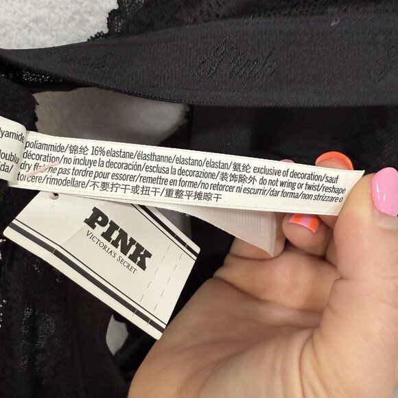 PINK Victoria's Secret Bra Womens Large Unlined Lace Underwire Lingerie NWT - Picture 9 of 12